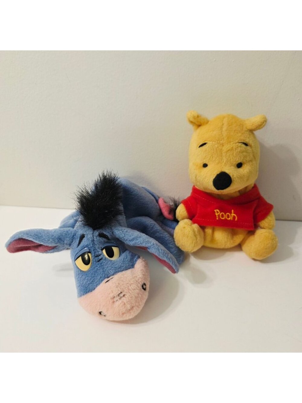 2 Vtg Mattel Winnie the Pooh and Eeyore Detachable Tail Plush Stuffed Animal